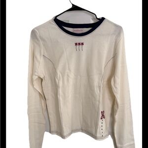 Vintage American Girl Long Sleeve Top NWT Cream Embroidered Girls Size XL Cotton